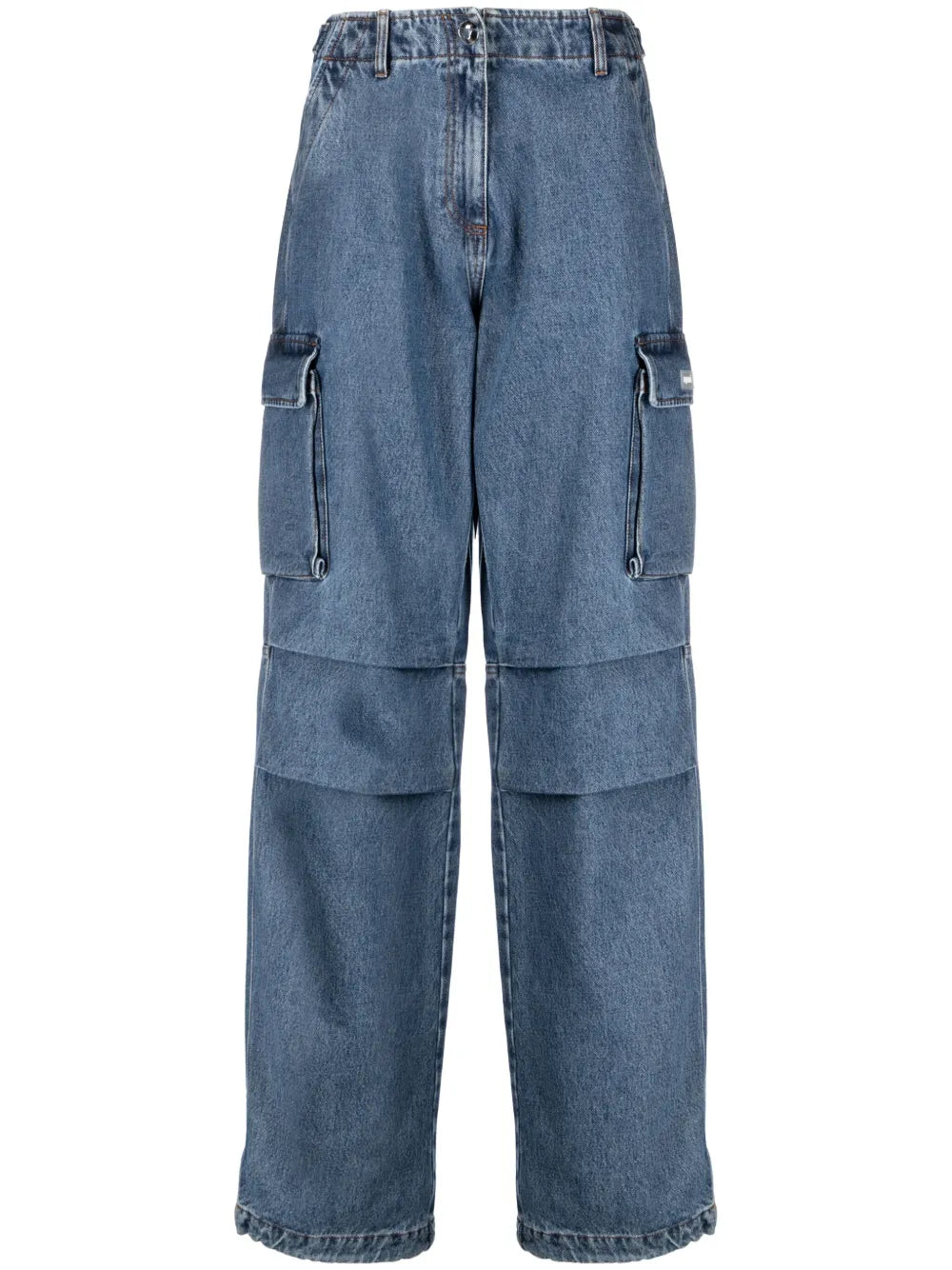 High-Waisted Wide-Leg Cargo Trousers