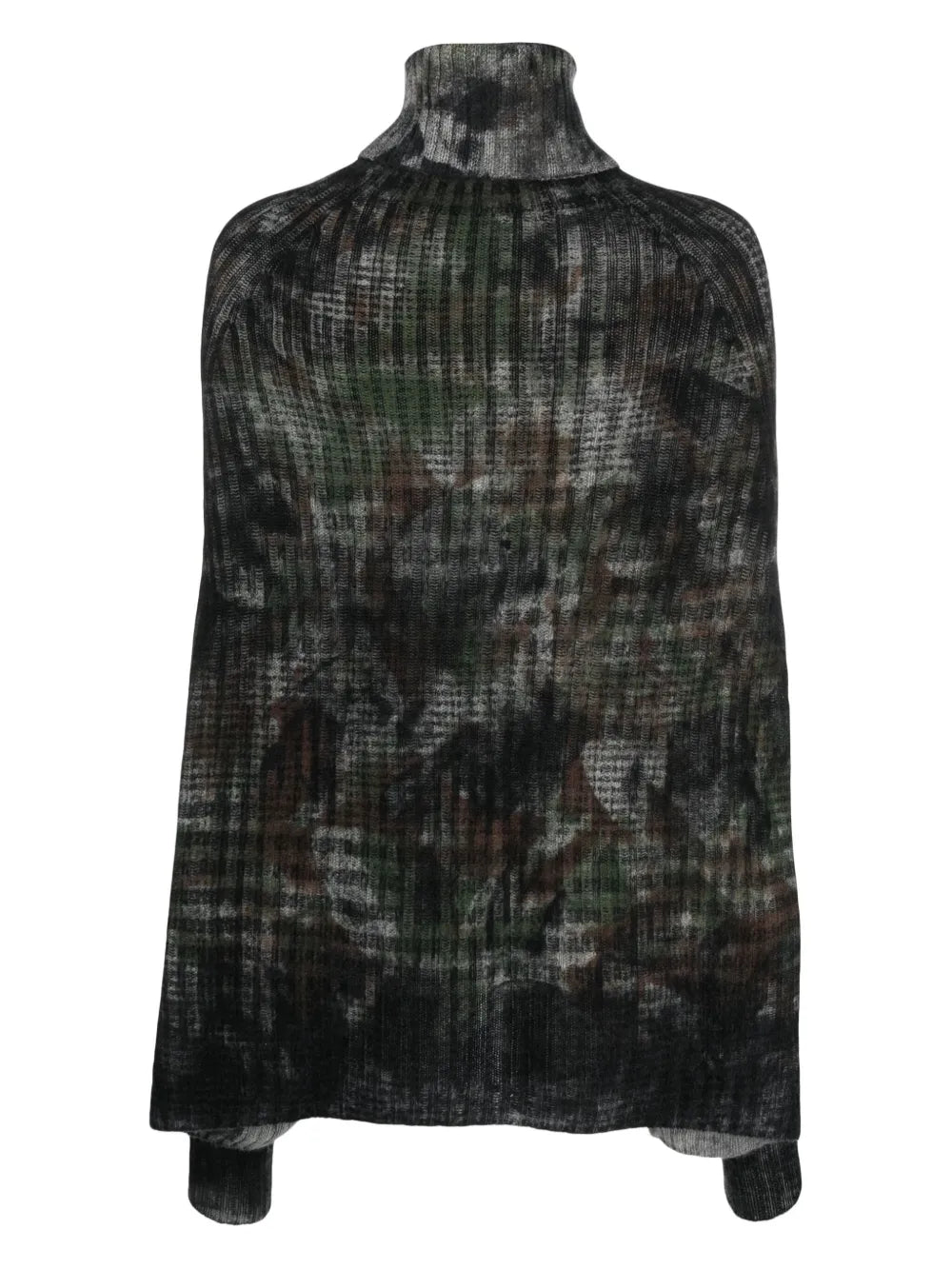 Abstract-Pattern Print Wool-Blend Jumper