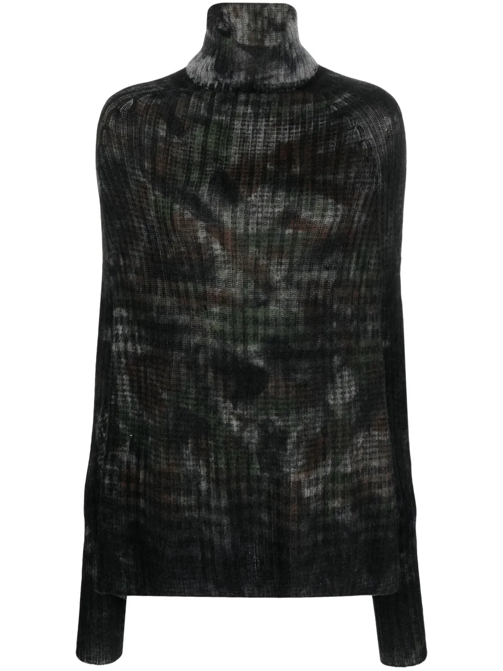 Abstract-Pattern Print Wool-Blend Jumper