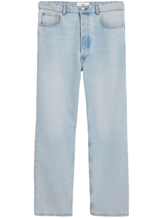 Mid-Rise Straight-Leg Jeans