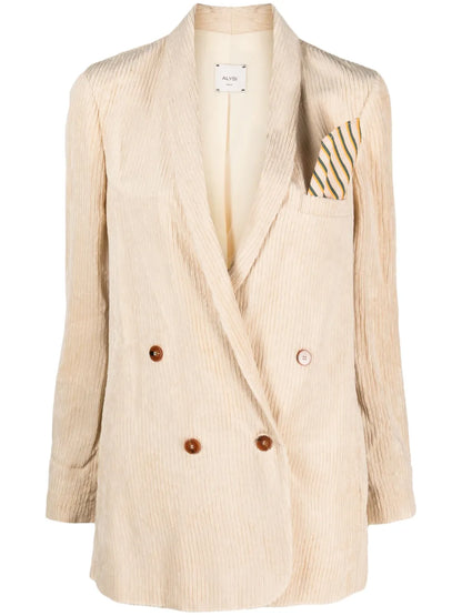 Double-Breasted Corduroy Blazer
