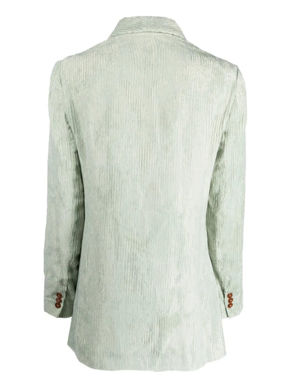 Double-Breasted Ribbed Blazer