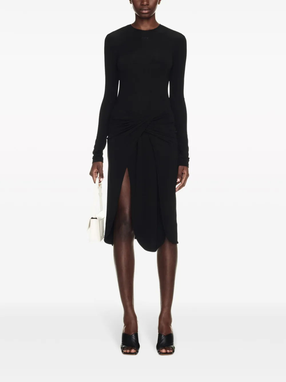 Twist-Detail Midi Dress