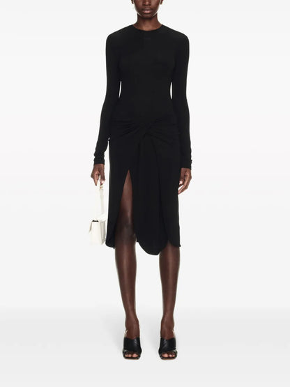Twist-Detail Midi Dress