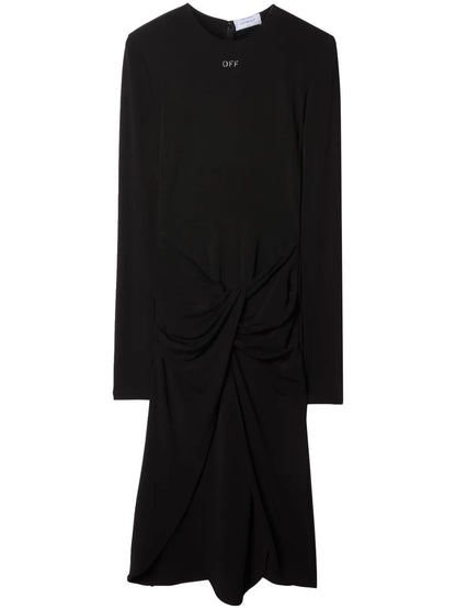 Twist-Detail Midi Dress