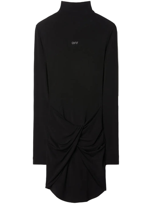 Twist-Detail Long-Sleeve Minidress