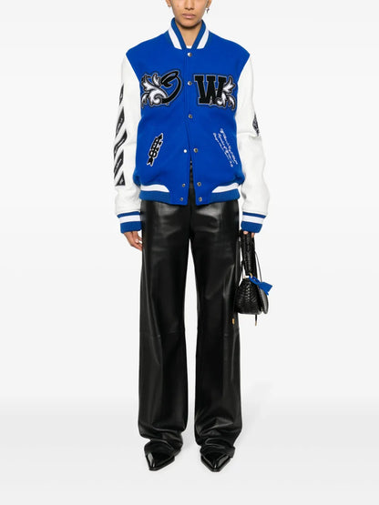 Royal Logo-Appliqué Varsity Jacket