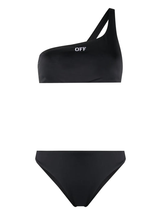 Off Stamp-Embroidered Bikini Set