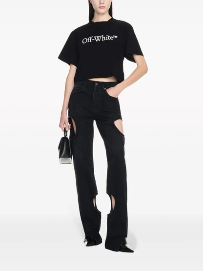 Meteor Cut-Out Straight-Leg Jeans