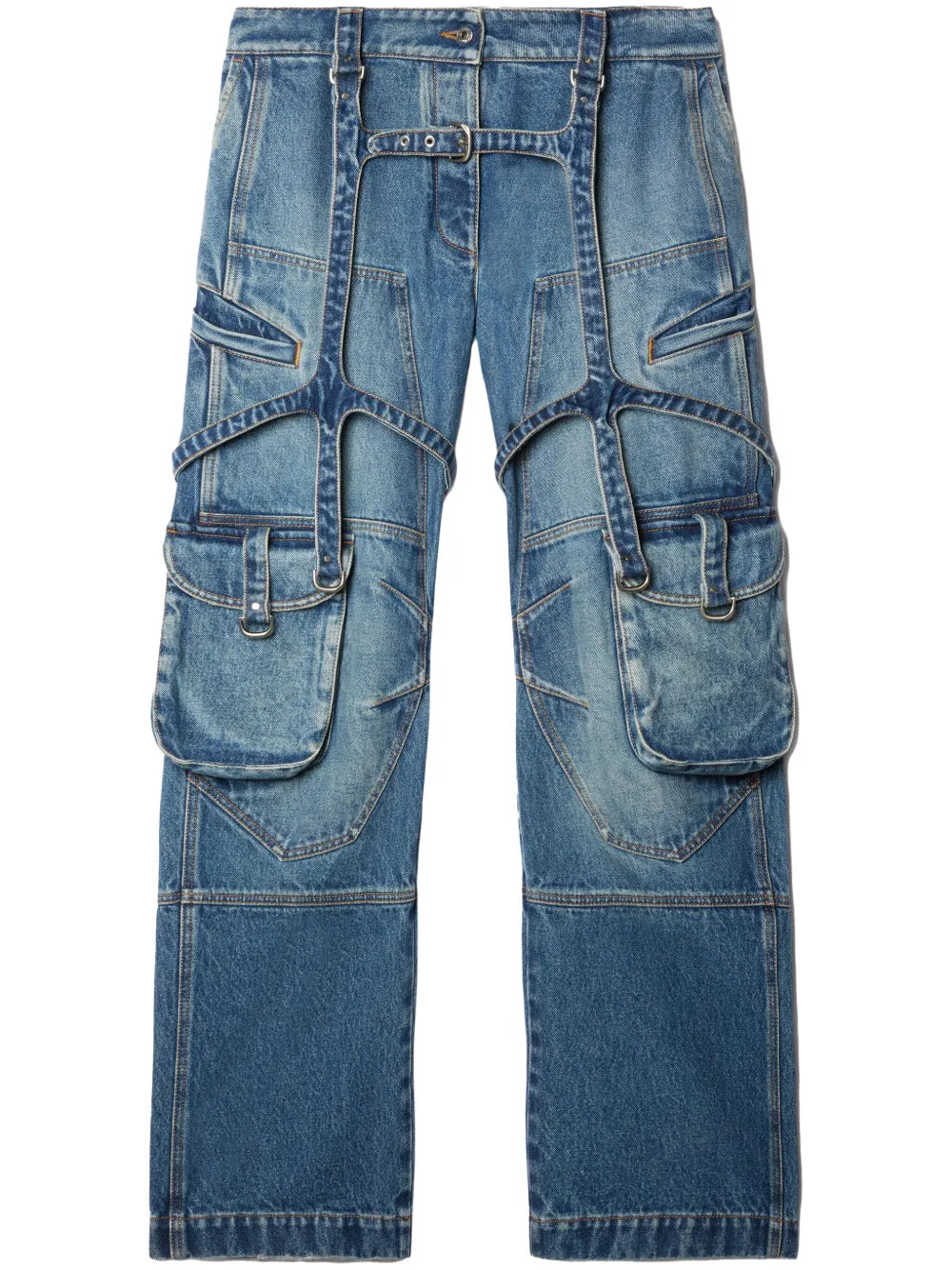 Harness-Detail Cargo Jeans