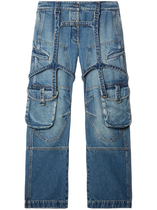 Harness-Detail Cargo Jeans