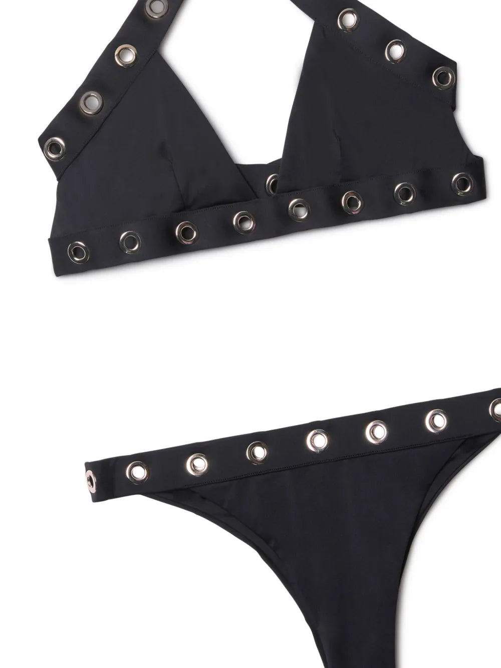 Eyelet-Embellished Halterneck Bikini