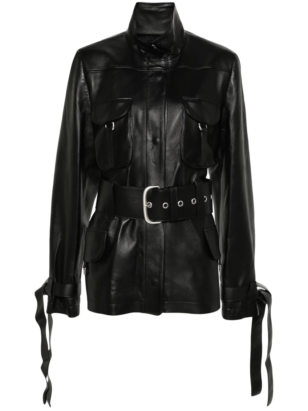 Co Cargo Belted Leather Jacket
