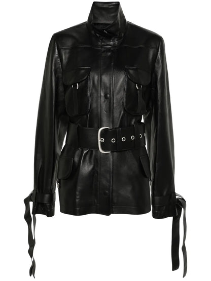 Co Cargo Belted Leather Jacket