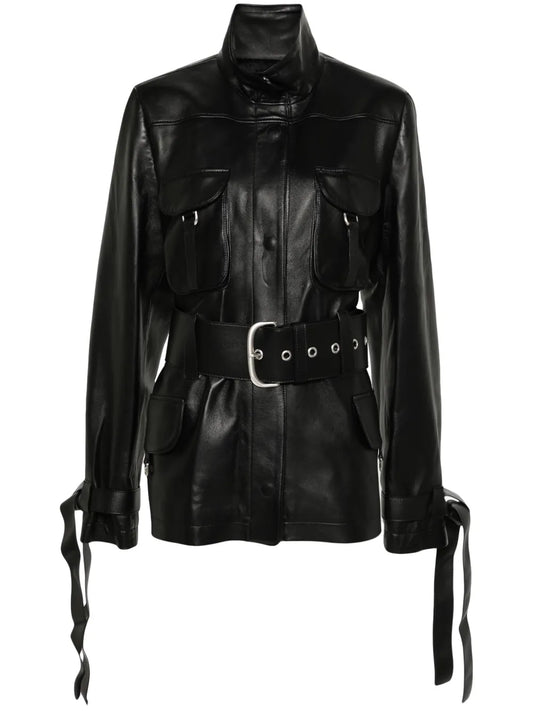 Co Cargo Belted Leather Jacket