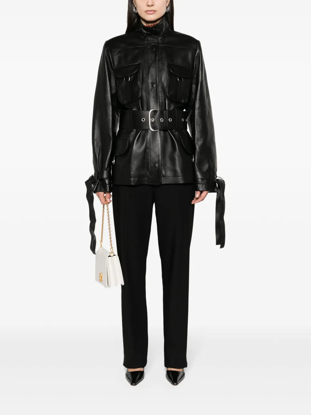 Co Cargo Belted Leather Jacket