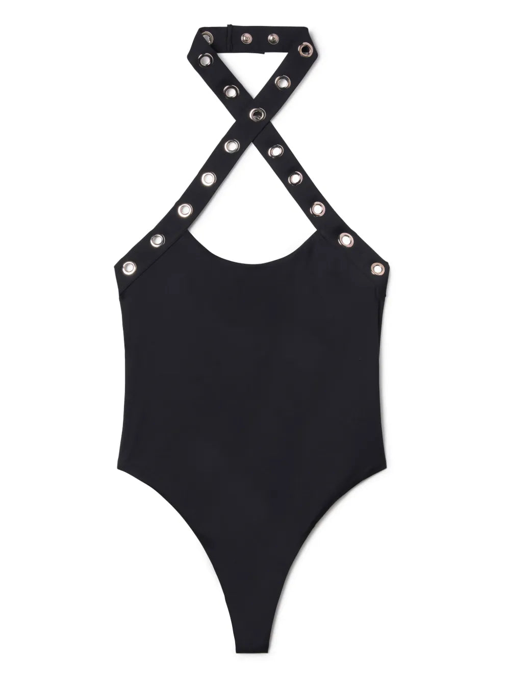 Eyelet-Embellished Halterneck Swimsuit