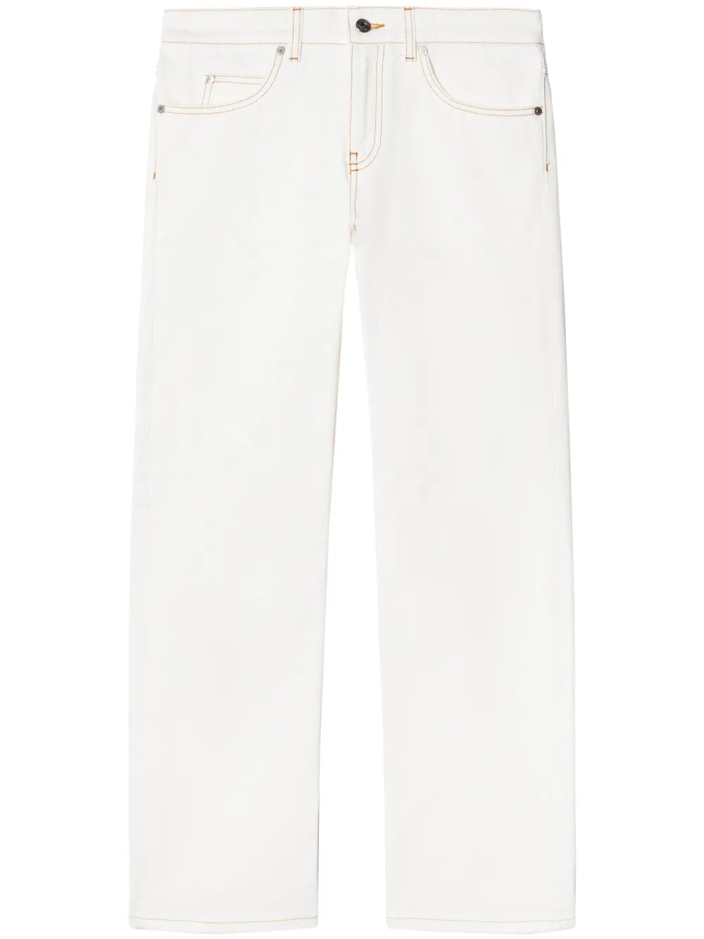 Contrast-Stitching Straight-Leg Jeans