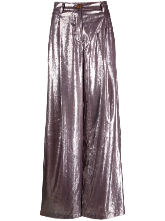 High-Shine Wide-Leg Trousers