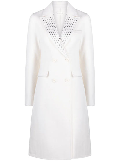 Crystal-Embellished Double-Breasted Coat