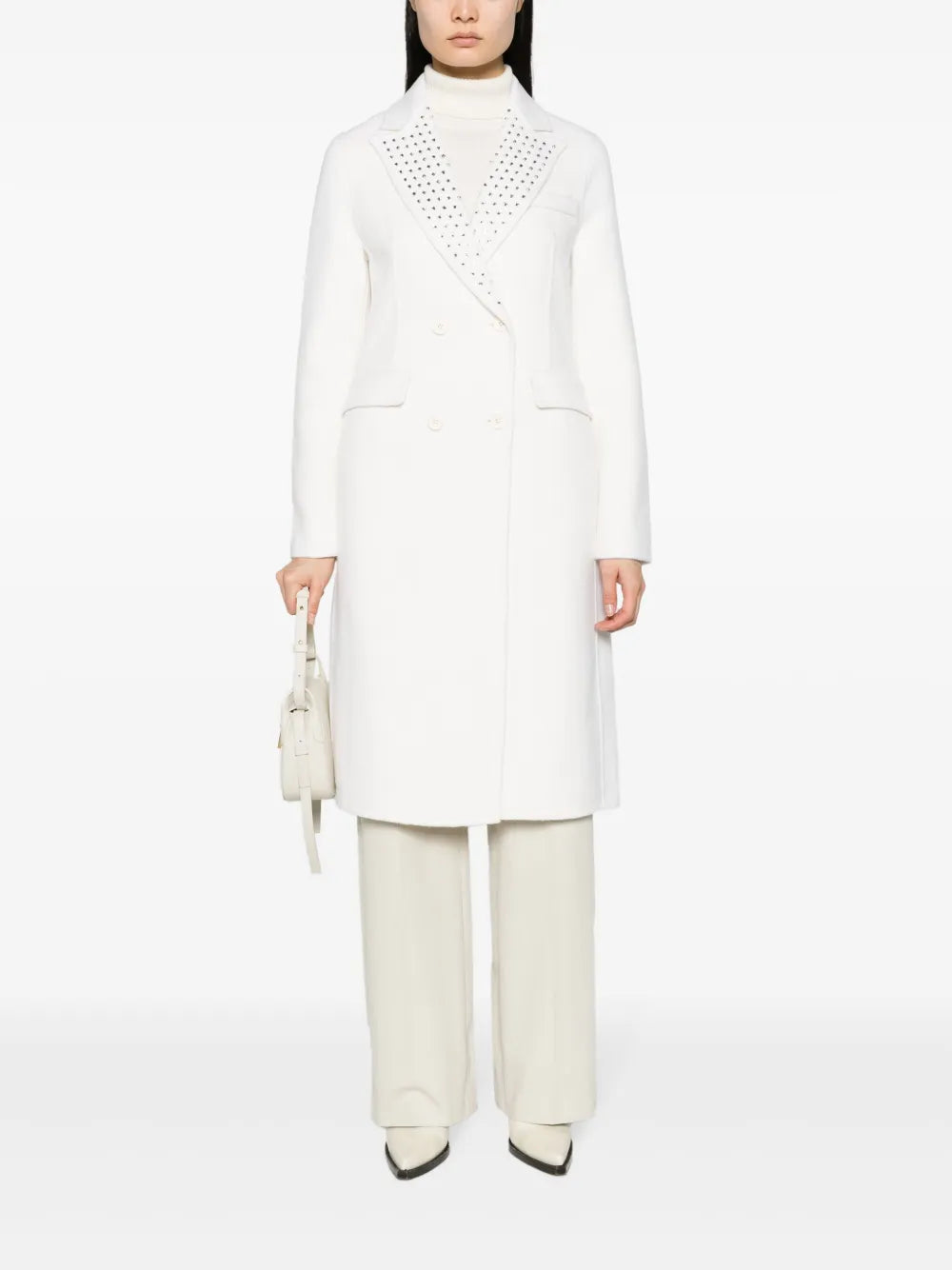 Crystal-Embellished Double-Breasted Coat