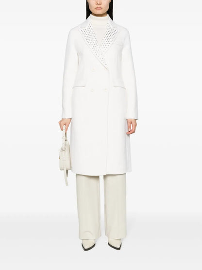 Crystal-Embellished Double-Breasted Coat