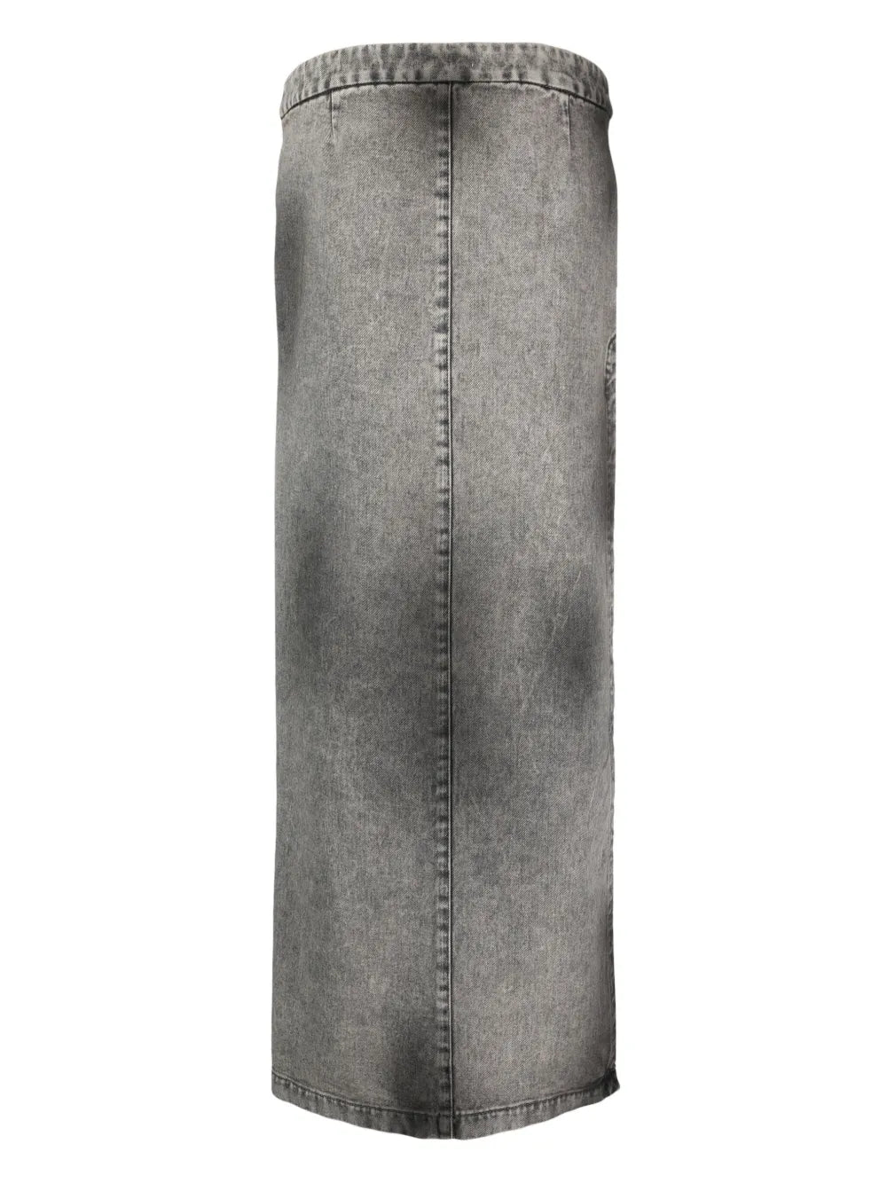 Stonewashed Straight Denim Skirt