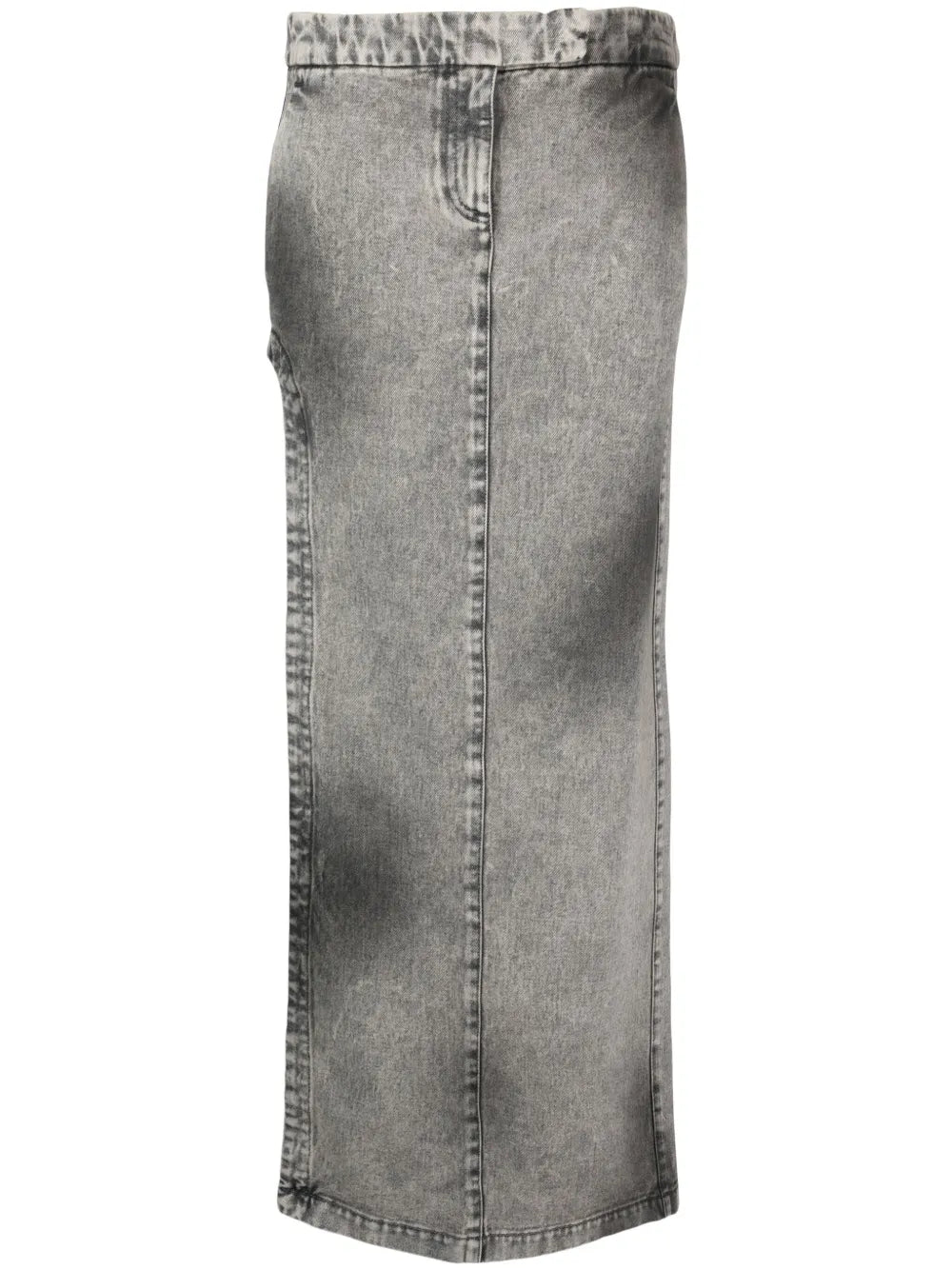 Stonewashed Straight Denim Skirt