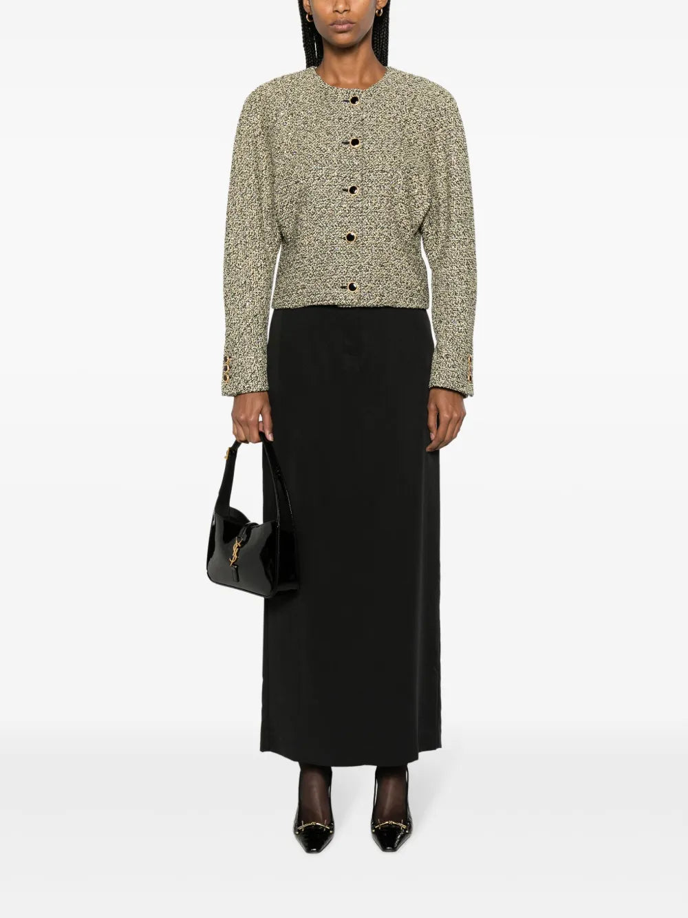 Sequin-Embellished Tweed Jacket