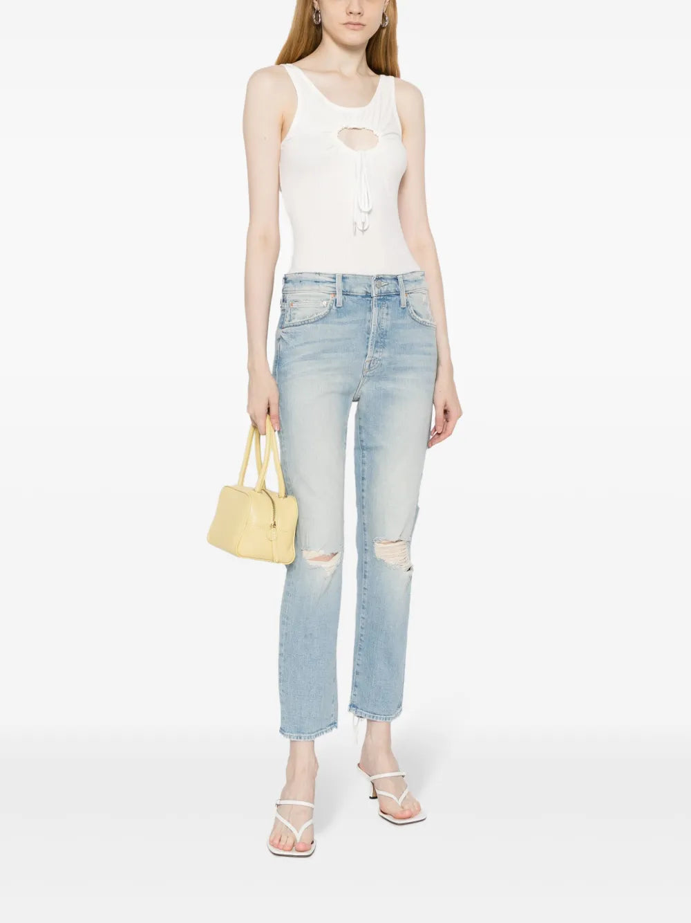 Mid-Rise Distressed Jeans