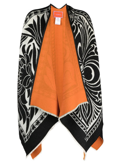 Reversible Felted Wool Blend Poncho