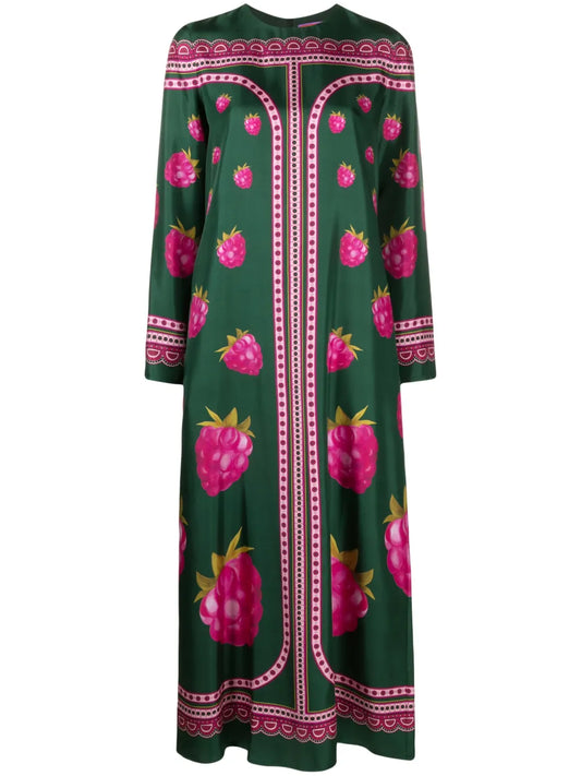 Graphic-Print Silk Maxi Dress