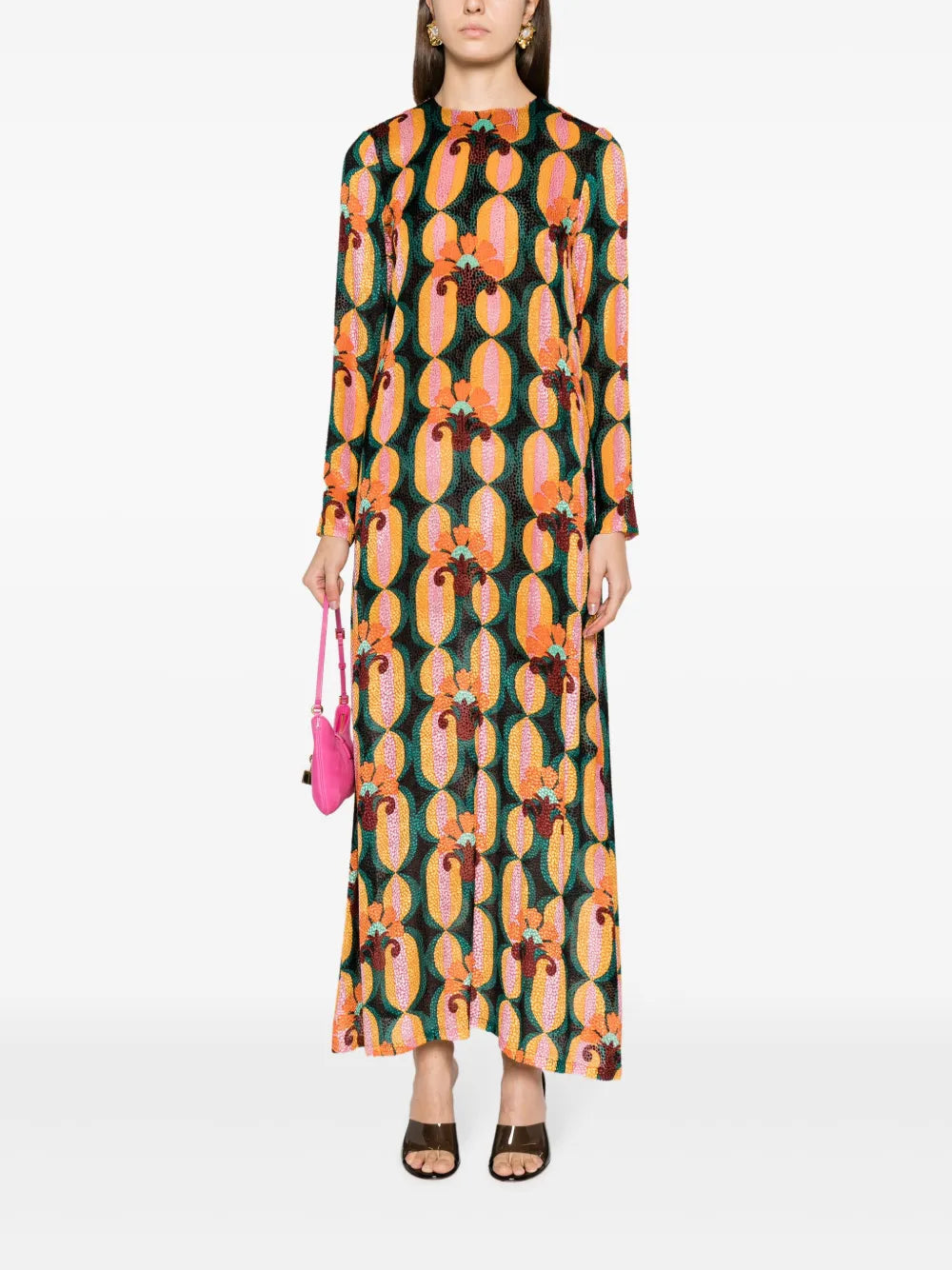 Swing Geometric-Print Midi Dress