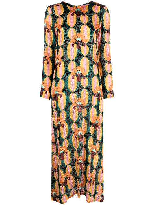 Swing Geometric-Print Midi Dress