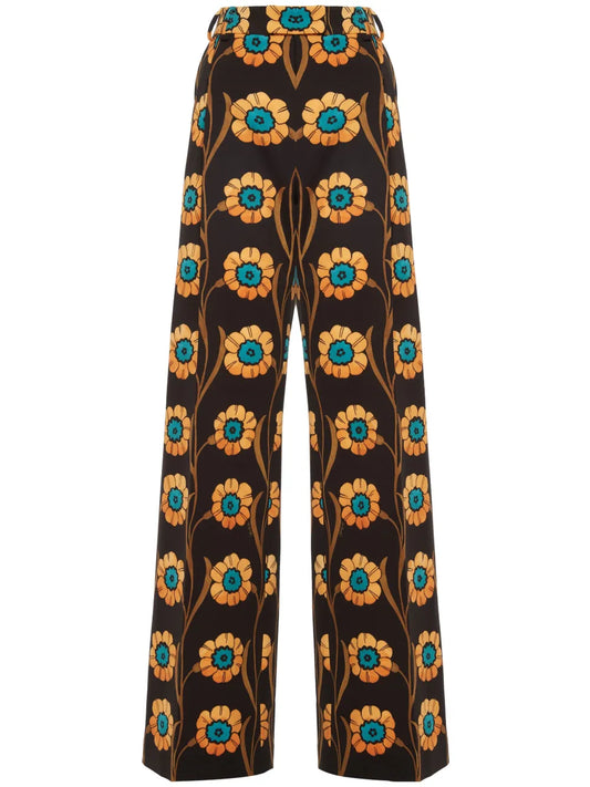 La Comasca Floral-Print Trousers