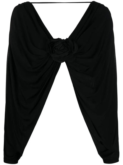 Flower-Detailing V-Neck Top