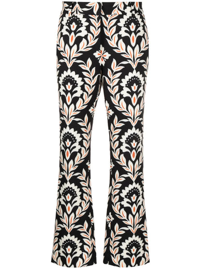 Floral-Print Cropped Trousers