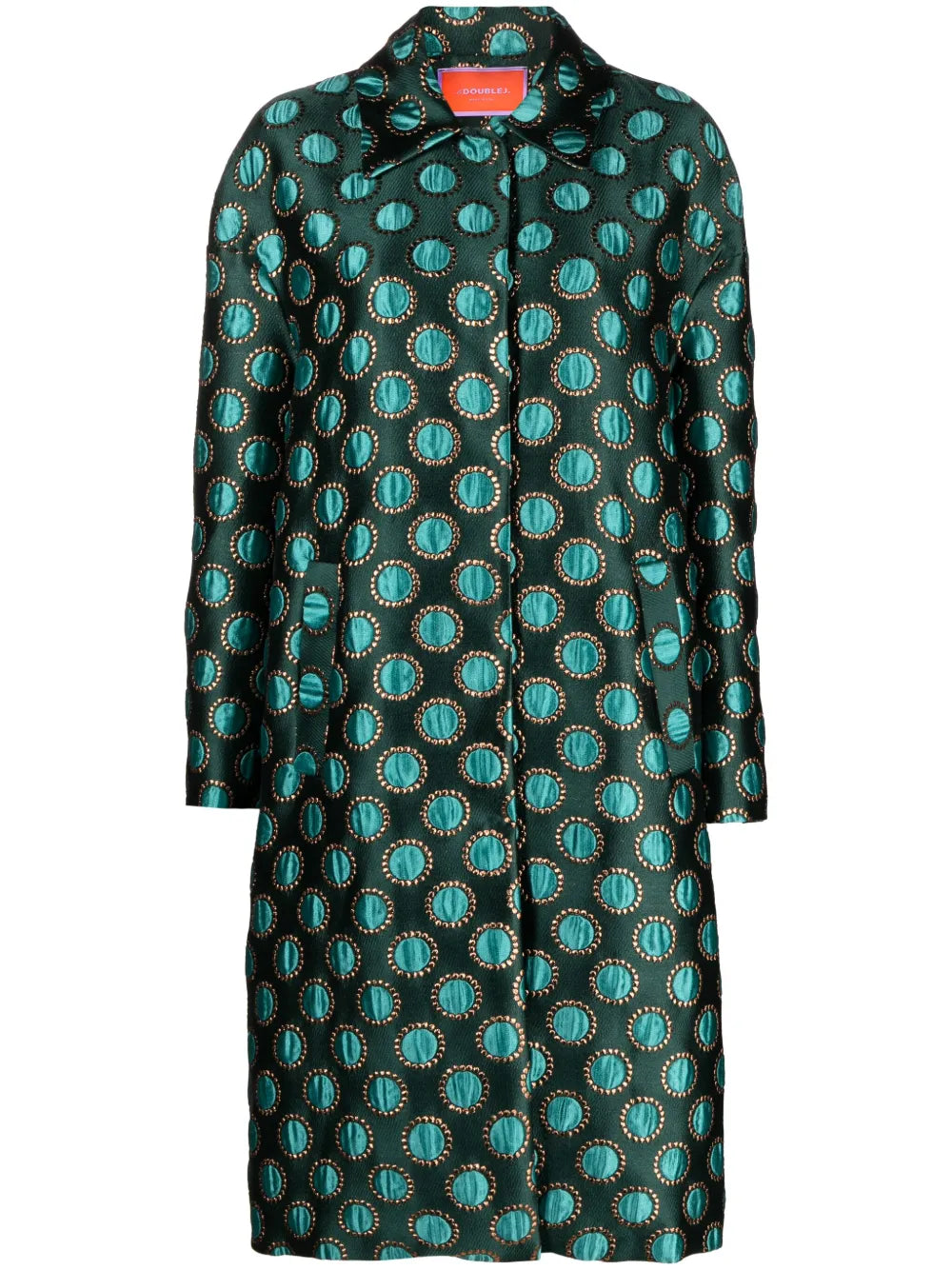 Boxy Polka-Dot Print Coat