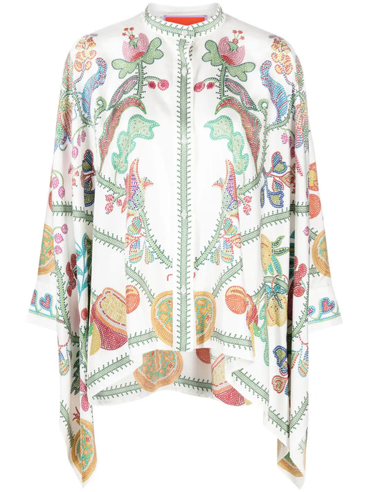 Grenadilla-Print Silk Shirt