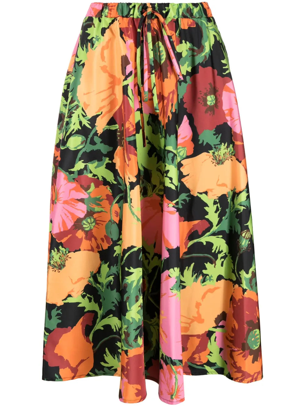 Floral-Print Midi Skirt