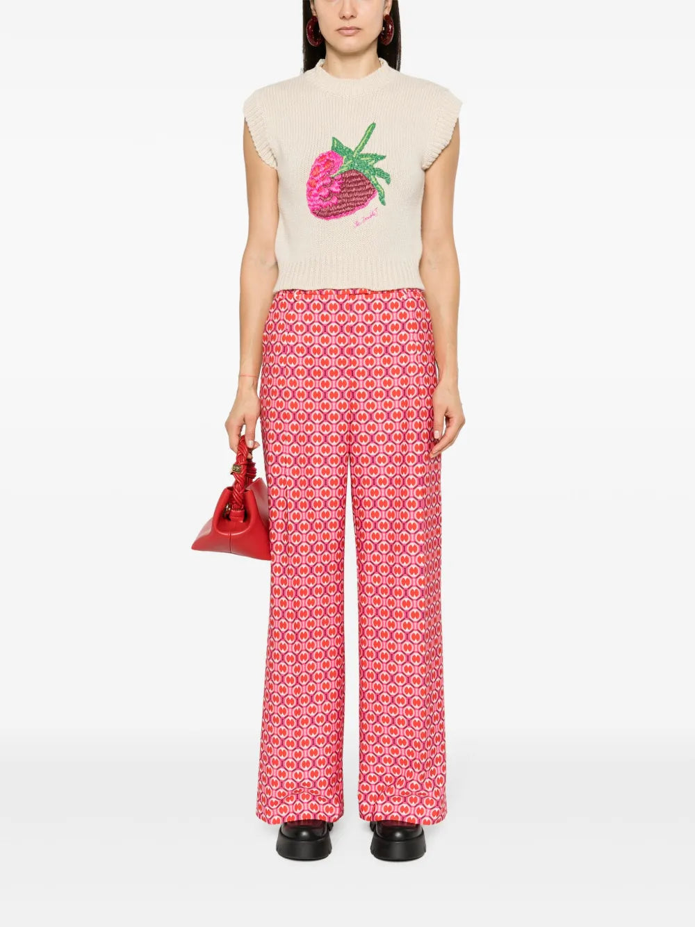 Lampone Embroidered Knitted Vest
