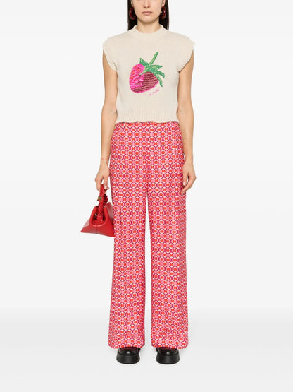 Lampone Embroidered Knitted Vest