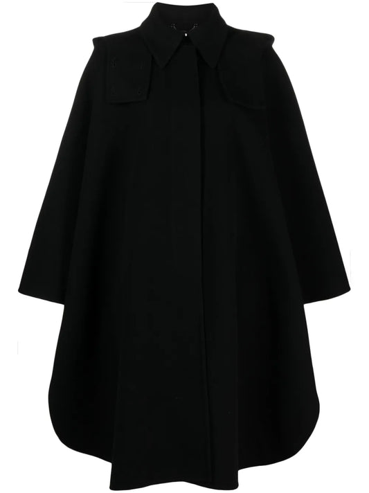 Wool-Blend Hooded Cape