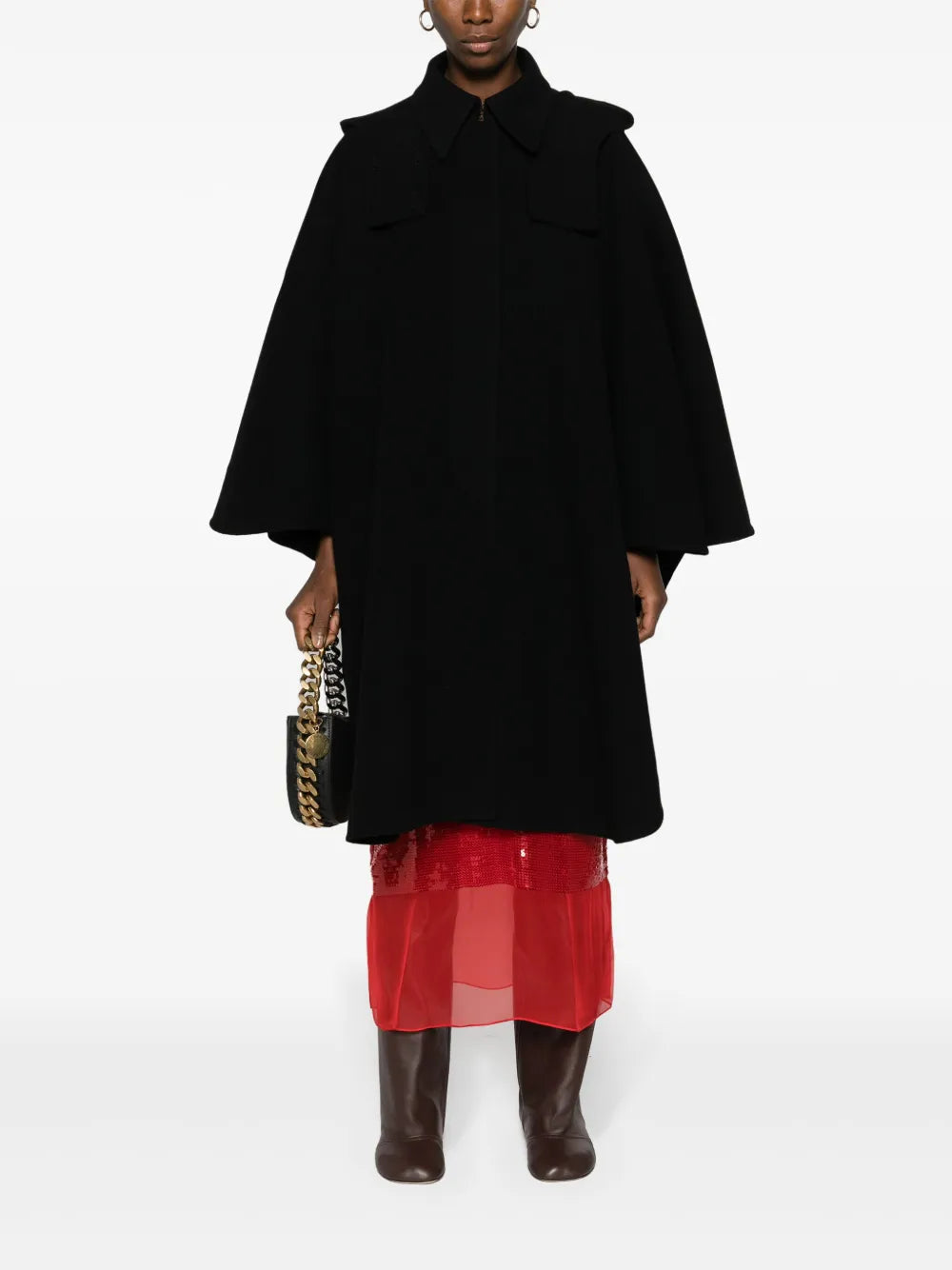 Wool-Blend Hooded Cape