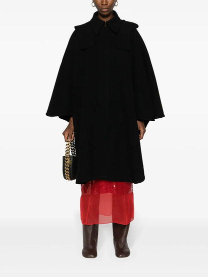 Wool-Blend Hooded Cape