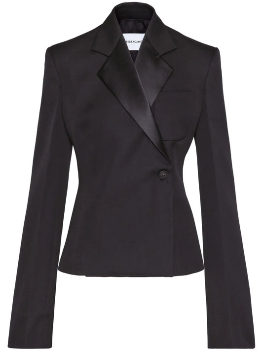 Notched-Lapels Virgin Wool Blazer