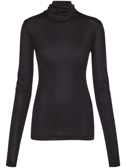 V-Back Silk-Blend Top