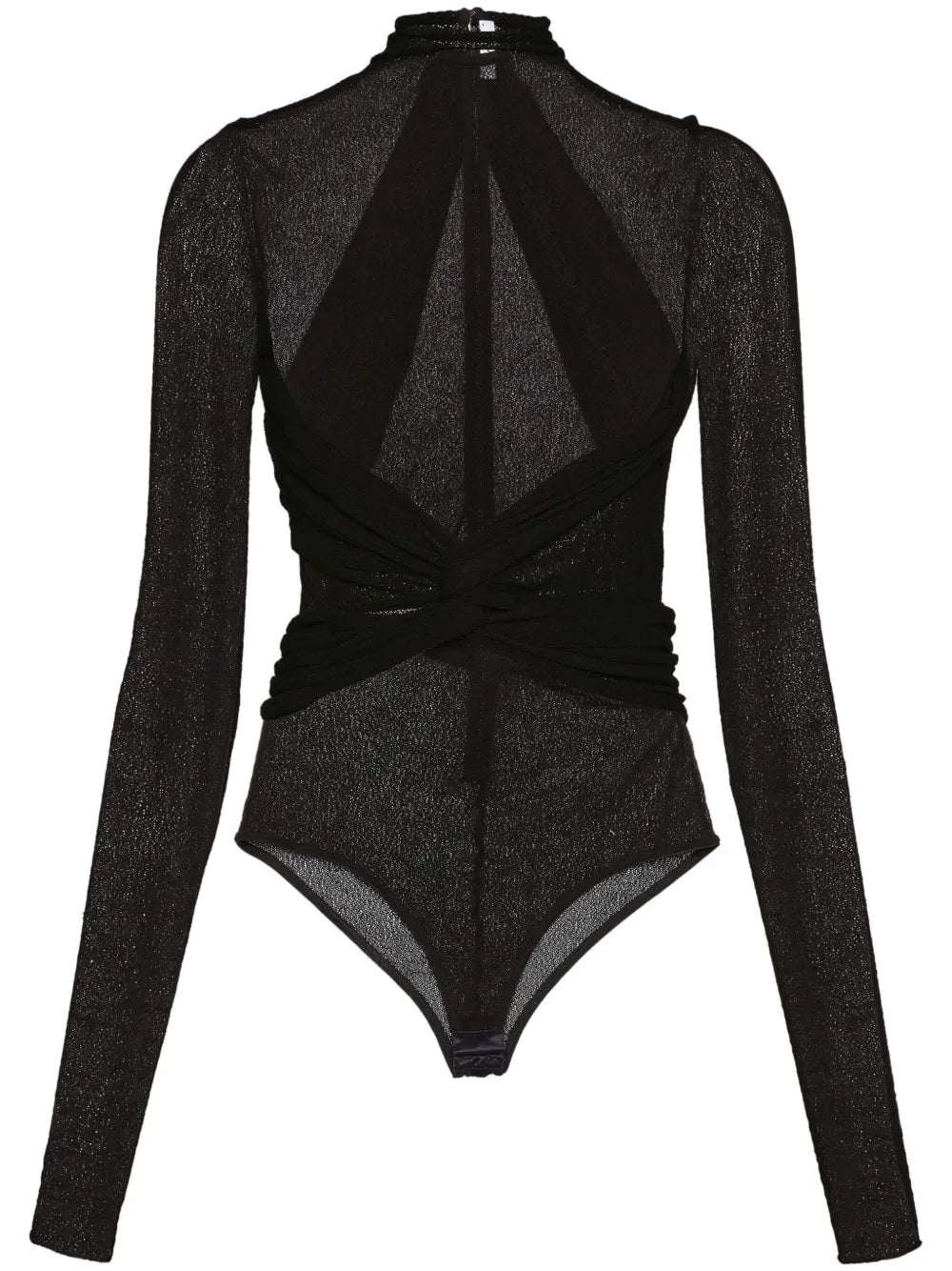 High-Neck Semi-Sheer Bodysuit