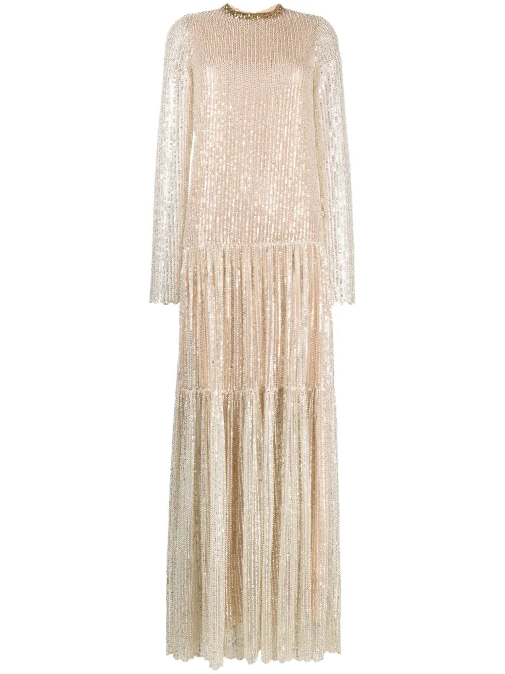 Tiered Sequinned Gown