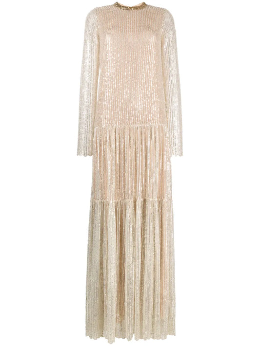 Tiered Sequinned Gown